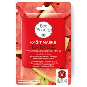Bee Beauty Karpuz Desenli Kağıt Yüz Maskesi