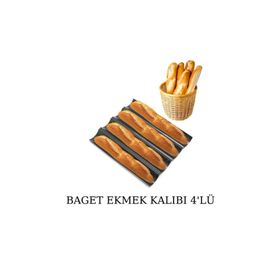 Bee Chef 4'lü Karbon Çelik Baget Ekmek Kalıbı