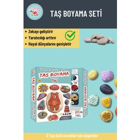 Bee Games Taş Boyama 3 Yaş Üstü Çocuklar İçin Zeka Geliştirici 6 Renk Akrilik Boyalı Fırçalı Aktivite Seti
