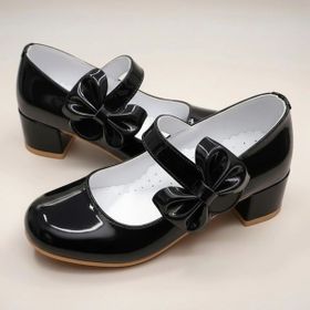 Beebron ABIAYK2401 Siyah Rugan Glossy Series Ortopedik Kız Çocuk Topuklu Ayakkabı