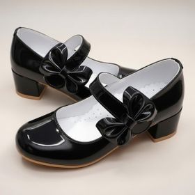 Beebron ABIAYK2401 Siyah Rugan Glossy Series Ortopedik Kız Çocuk Topuklu Ayakkabı