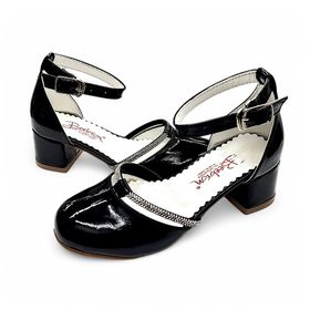 Beebron ABIKYAYK2405 Glossy Princess Series Rugan Siyah Topuklu Abiye Kız Çocuk Ayakkabı