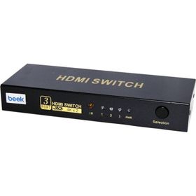 Beek BS-VSW-HD31UH 3 Port Giriş 1 Port Çıkış 4K 3D Uzaktan Kumandalı HDMI Görüntü Çoklayıcı