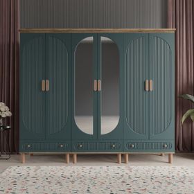 Beenal Furkan 6 Kapaklı Yeşil 240 cm Gardırop