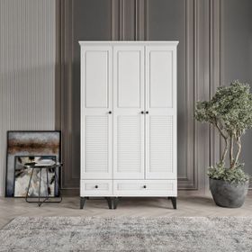 Beenal Nisa 3 Kapaklı Beyaz 120 cm Gardırop