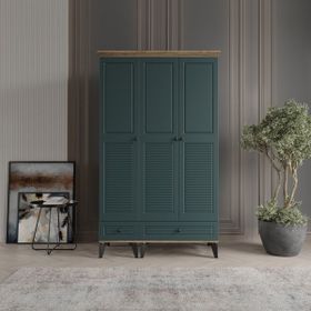 Beenal Nisa 3 Kapaklı Yeşil 120 cm Gardırop
