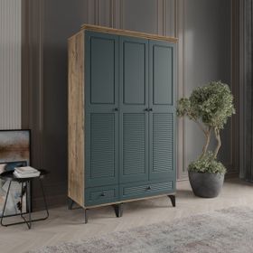 Beenal Nisa 3 Kapaklı Yeşil 120 cm Gardırop