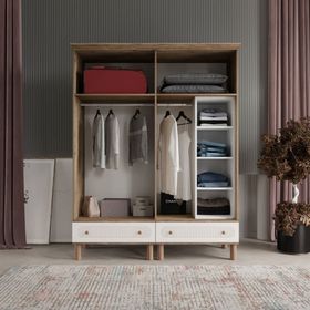 Beenal Nisa 4 Kapaklı Aytaşı Rengi 160 cm Gardırop