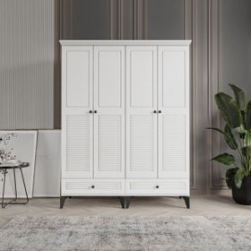 Beenal Nisa 4 Kapaklı Beyaz 160 cm Gardırop