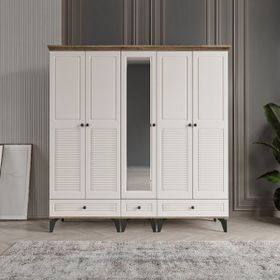 Beenal Nisa 5 Kapaklı Aytaşı Rengi 200 cm Gardırop