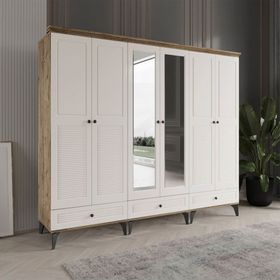 Beenal Nisa 6 Kapaklı Aytaşı Rengi 240 cm Gardırop