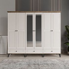 Beenal Nisa 6 Kapaklı Aytaşı Rengi 240 cm Gardırop