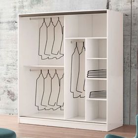 Beenal Venüs 200 cm Parlak Beyaz Sürgülü Gardrop