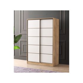 Beenal Venüs Sürgülü 135 cm Sonoma Ceviz Beyaz Gardırop