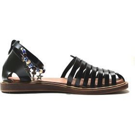 Beety 101-301 Taba Siyah Kadın Bodrum Sandalet