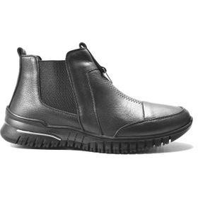 Beety 176018 Soft Deri Siyah Lastikli Kadın Bot