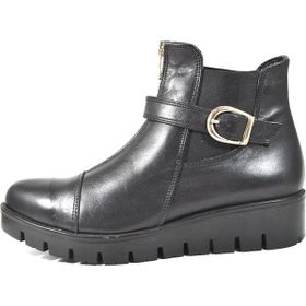 Beety 201 Hakiki Doğal Deri Siyah Casual Kadın Bot