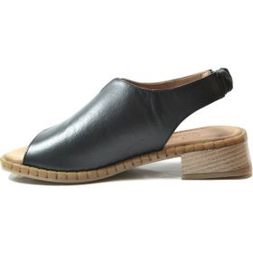 Beety BL.023 Siyah Hakiki Soft Deri Anatomik Kadın Sandalet
