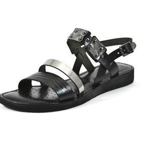Beety CR.120 Hakiki Deri Siyah Kadın Bodrum Sandalet