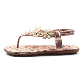 Beety TS-402 Rose Masaj Taban Parmak Arası Taşlı Kadın Sandalet