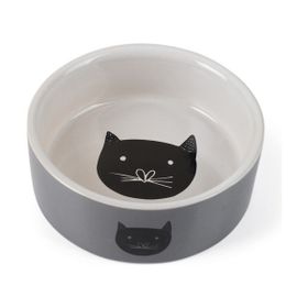 Beeztees 11.5 cm 180 ml Gri Seramik Kedi Mama ve Su Kabı