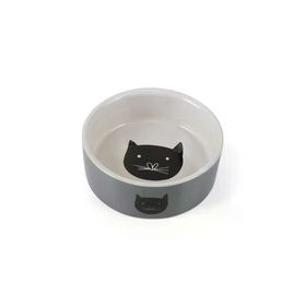 Beeztees 11.5 cm 180 ml Gri Seramik Kedi Mama ve Su Kabı