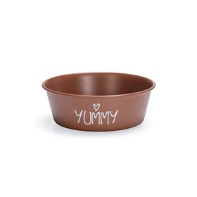 Beeztees 13 cm 470 ml Kiremit Paslanmaz Çelik Kaymaz Taban Yavru Köpek Mama Su Kabı