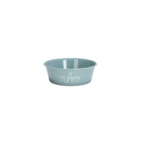 Beeztees 13 cm 470 ml Turkuaz Paslanmaz Çelik Kaymaz Taban Yavru Köpek Mama Su Kabı