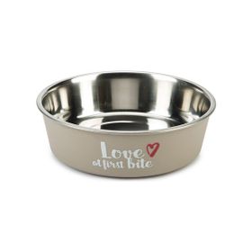 Beeztees 14 cm 450 ml Gri Paslanmaz Çelik Köpek Mama Su Kabı