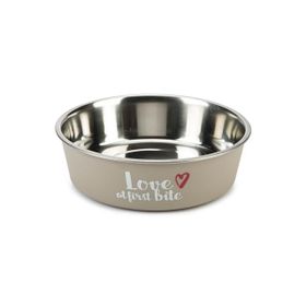 Beeztees 14 cm 450 ml Gri Paslanmaz Çelik Köpek Mama Su Kabı