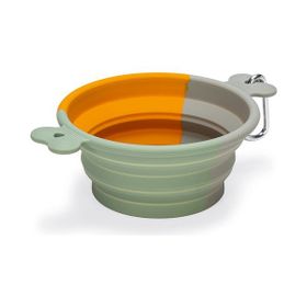 Beeztees 15.5 cm 750 ml Turuncu Silikon Teleskopik Köpek Mama ve Su Kabı