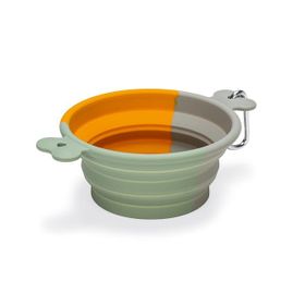 Beeztees 15.5 cm 750 ml Turuncu Silikon Teleskopik Köpek Mama ve Su Kabı