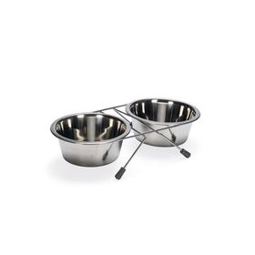 Beeztees 16 cm 2x900 ml Paslanmaz Çelik 2'li Köpek Mama Su Kabı