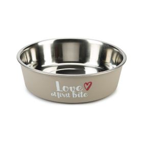 Beeztees 17 cm 750 ml Gri Paslanmaz Çelik Köpek Mama Su Kabı