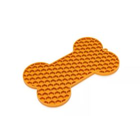 Beeztees 18x11 cm Turuncu Kemik Şeklinde Silikon Yavru Köpek Yaş Mama Yeme Oyuncağı
