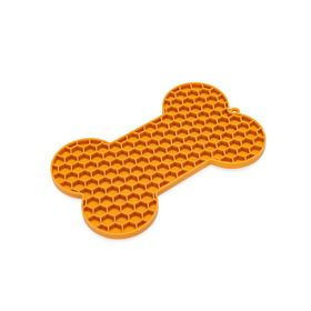 Beeztees 18x11 cm Turuncu Kemik Şeklinde Silikon Yavru Köpek Yaş Mama Yeme Oyuncağı