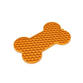 Beeztees 18x11 cm Turuncu Kemik Şeklinde Silikon Yavru Köpek Yaş Mama Yeme Oyuncağı