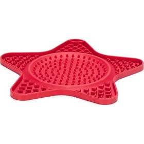 Beeztees 20x20 cm Kırmızı Yıldız Şeklinde Silikon Yavru Köpek Yaş Mama Yeme Oyuncağı