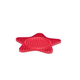Beeztees 20x20 cm Kırmızı Yıldız Şeklinde Silikon Yavru Köpek Yaş Mama Yeme Oyuncağı