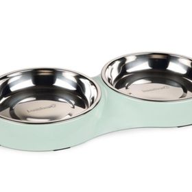Beeztees 35x18x3 cm 2x420 ml 2'li Mint Paslanmaz Çelik Kedi Mama ve Su Kabı
