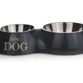 Beeztees 37x22 cm 350 ml 700 ml Paslanmaz Çelik 2'li Köpek Mama ve Su Kabı