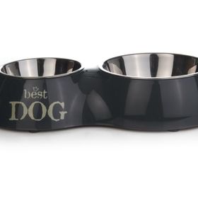 Beeztees 37x22 cm 350 ml 700 ml Paslanmaz Çelik 2'li Köpek Mama ve Su Kabı
