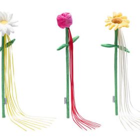 Beeztees Çiçek Şeklinde Peluş ve Kurdelalar Çeşitli Renklerde 45x6x3 cm Kedi Oltası