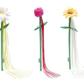 Beeztees Çiçek Şeklinde Peluş ve Kurdelalar Çeşitli Renklerde 45x6x3 cm Kedi Oltası