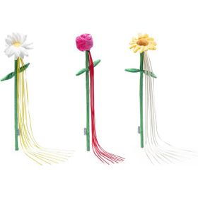 Beeztees Çiçek Şeklinde Peluş ve Kurdelalar Çeşitli Renklerde 45x6x3 cm Kedi Oltası