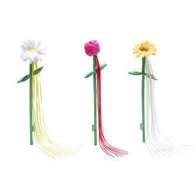 Beeztees Çiçek Şeklinde Peluş ve Kurdelalar Çeşitli Renklerde 45x6x3 cm Kedi Oltası