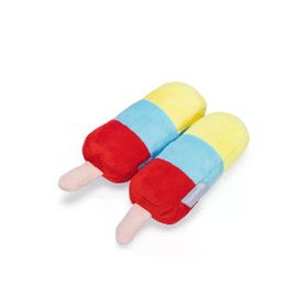 Beeztees Dondurma 2 Adet 18x12x4.5 cm Renkli Peluş Köpek Oyuncağı