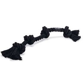 Beeztees Dört Düğümlü Pamuk İplerden Siyah 57x6x5 cm 270 gr Diş İpi Köpek Oyuncağı