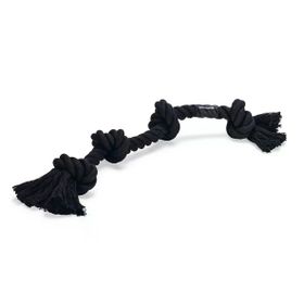 Beeztees Dört Düğümlü Pamuk İplerden Siyah 57x6x5 cm 270 gr Diş İpi Köpek Oyuncağı