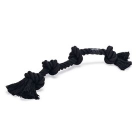 Beeztees Dört Düğümlü Pamuk İplerden Siyah 57x6x5 cm 270 gr Diş İpi Köpek Oyuncağı